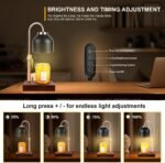 Candle Warmer Lamp with 3 Bulbs, Adjustable Height Dimmable Candle Warmer with Timer, Compatible with Large Jar Candles, Candle Lamp with Charming Gift Box Ribbon for Her\/Him(Black)