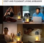 Candle Warmer Lamp with 3 Bulbs, Adjustable Height Dimmable Candle Warmer with Timer, Compatible with Large Jar Candles, Candle Lamp with Charming Gift Box Ribbon for Her\/Him(Black)