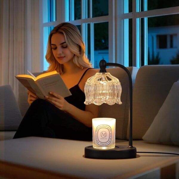 Black Candle Warmer Lamp with Timer and Dimmer,Flameless Wax Melt Warmer for Jar Candles with 2 Bulbs,House Warming Gifts,Mother's Day\/Birthday Gifts for Mom\/Wife,Home Decor