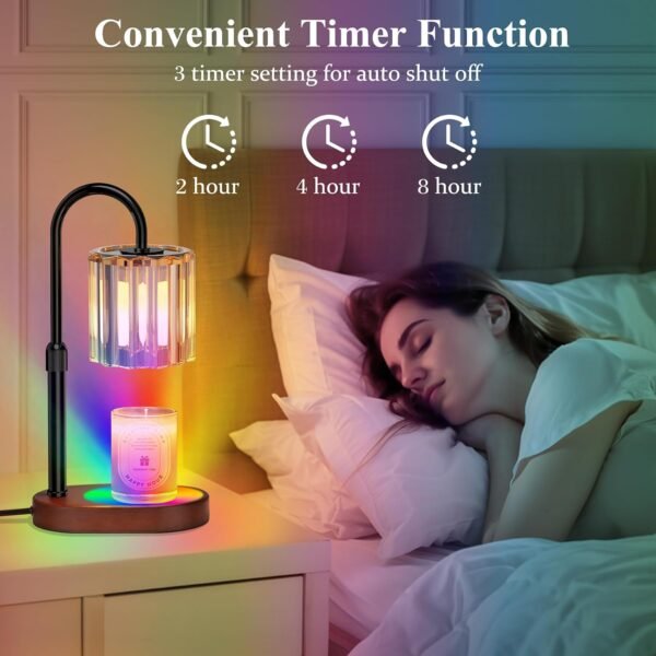 Candle Warmer Lamp with Timer, with LED Color Lights, Dimmable, Adjustable Height, House Warming Gifts New Home Decor, Gifts for Women Mom for Birthday Mothers Day Thanksgiving Day Christmas