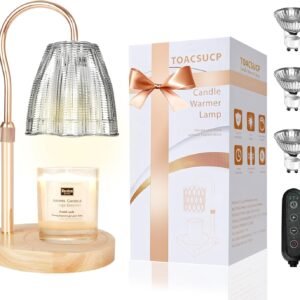 TOACSUCP Candle Warmer Lamp with 3 Bulbs, Adjustable Height Dimmable Candle Warmer with Timer, Compatible with Large Jar Candles, Candle Lamp with Charming Gift Box for Her\/Him