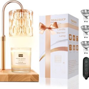 Candle Warmer Lamp with 3 Bulbs, Adjustable Height Dimmable Candle Warmer with Timer, Candle Lamp with Charming Gift Box Ribbon,Birthday Gifts for Women Mom, House Warming Gifts New Home Decor