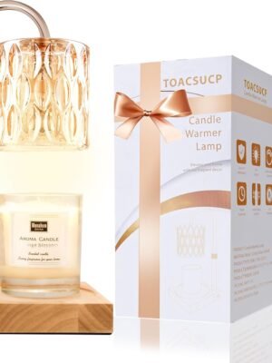 Candle Warmer Lamp with 3 Bulbs, Adjustable Height Dimmable Candle Warmer with Timer, Candle Lamp with Charming Gift Box Ribbon,Birthday Gifts for Women Mom, House Warming Gifts New Home Decor