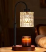 Black Candle Warmer Lamp with Dimmer and Timer,Home Decor Lamp for Scented Jar,Electric Wax Melt Warmer,Mother's Day\/Birthday\/Christmas Gifts for Mom\/Wife,Adjustable Height,with 2 Bulbs