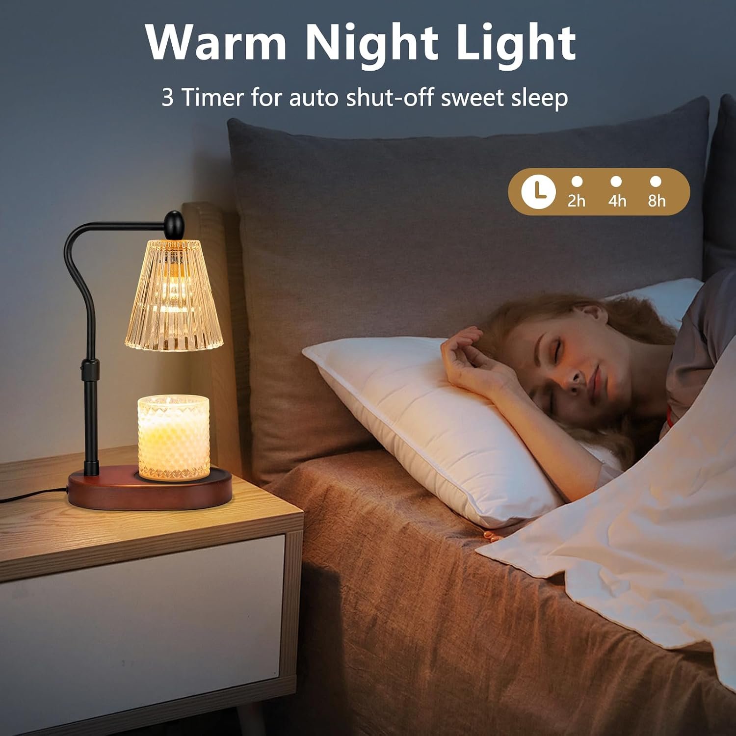 Engpure Candle Warmer Lamp with Dimmer, Candle Warmer with Timer Adjustable Height for Scented Wax Jar Candles, Gifts for Women Mom New Home Decor, for Women Mothers Day - Image 3