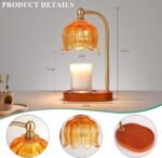 Candle Warmer Lamp with Timer and Dimmer,Electric Amber Light Gifts for Women Melt Wax Warmer Lamp with 2 Bulbs for Candle Jars House Warming New Home Decor