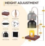 Candle Warmer Lamp with 3 Bulbs, Adjustable Height Dimmable Candle Warmer with Timer, Compatible with Large Jar Candles, Candle Lamp with Charming Gift Box Ribbon for Her\/Him(Black)