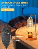 Gold Candle Warmer Lamp with Cycle Timer, Birthday Gifts for Women Mom Her, House Warming Gifts New Home Room Decor, Wax Melt Warmer for Jar Candles with 2 Bulbs