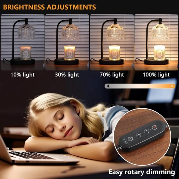 Black Candle Warmer Lamp with Timer and Dimmer,Flameless Wax Melt Warmer for Jar Candles with 2 Bulbs,House Warming Gifts,Mother's Day\/Birthday Gifts for Mom\/Wife,Home Decor