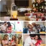 Candle Warmer Lamp with 3 Bulbs, Adjustable Height Dimmable Candle Warmer with Timer, Compatible with Large Jar Candles, Candle Lamp with Charming Gift Box Ribbon for Her\/Him(Black)