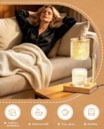 Candle Warmer Lamp with Timer Dimmer Adjustable Height, Mothers Day Gifts for Mom, Birthday Gifts for Women, House Warming New Home Decor, Electric Wax Warmer for Jar Candles, Gold
