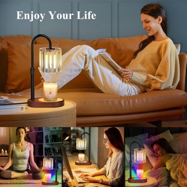Candle Warmer Lamp with Timer, with LED Color Lights, Dimmable, Adjustable Height, House Warming Gifts New Home Decor, Gifts for Women Mom for Birthday Mothers Day Thanksgiving Day Christmas