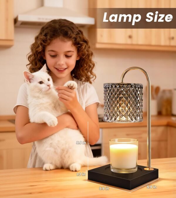 Candle Warmer Lamp with Timer Dimmer, Birthday Gifts for Women Mom, House Warming Gifts, Elegant New Home Decor, Wax Warmer for Jar Candles, Heater Lamp for Scented Wax, Black Glass