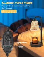 Candle Warmer Lamp with Cycle Timer, Birthday Gifts for Women Mom Her, House Warming Gifts New Home Room Decor, Wax Melt Warmer for Jar Candles with 2 Bulbs