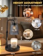 Candle Warmer Lamp with Timer Dimmable, Birthday Gifts for Women Mom, House Warming Gifts New Home Decor, Wax Melt Warmer for Jar Candles with 2 Bulbs, Black Marble Base