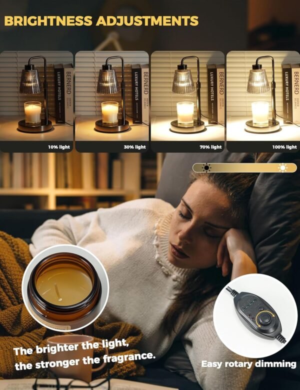 Warmer Lamp with Cycle Timer, Birthday Gifts for Women Mom Her, House Warming Gifts New Home Room Decor, Wax Melt Warmer for Jar Candles with 2 Bulbs
