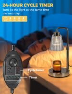 Warmer Lamp with Cycle Timer, Birthday Gifts for Women Mom Her, House Warming Gifts New Home Room Decor, Wax Melt Warmer for Jar Candles with 2 Bulbs