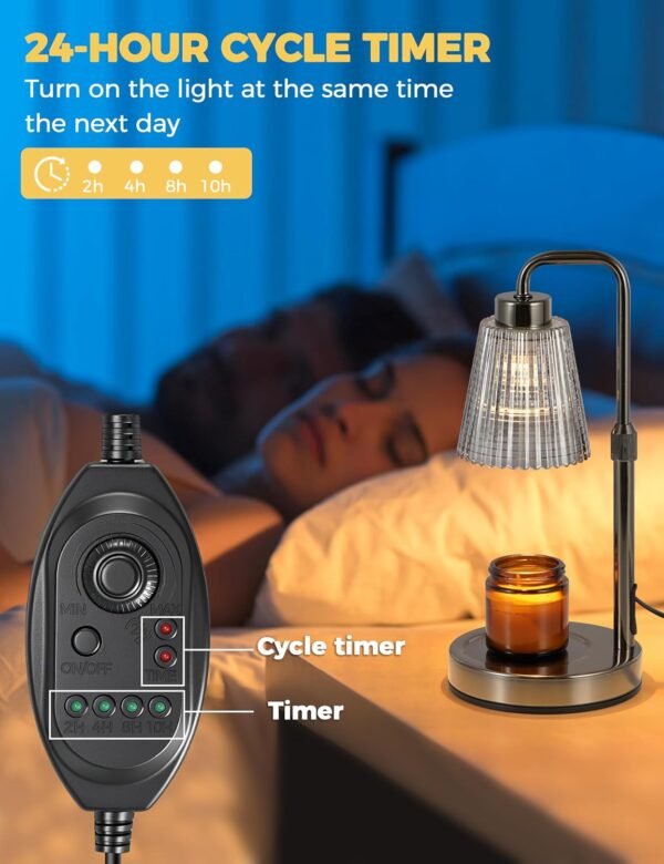 Warmer Lamp with Cycle Timer, Birthday Gifts for Women Mom Her, House Warming Gifts New Home Room Decor, Wax Melt Warmer for Jar Candles with 2 Bulbs