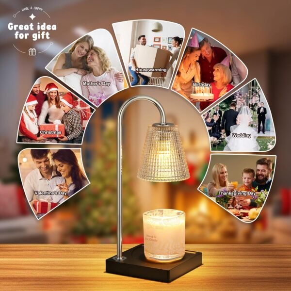 Hong-in Candle Warmer Lamp with Timer Dimmer,House Warming Gifts New Home Room Decor,Birthday Gifts for Women Mom Sister,Modern Wax Warmer for Scented Wax Jar Candles