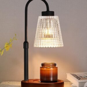 MEIXISUE Black Candle Warmer Lamp WithTimer and Dimmer,Fragrance Electric Wax Melt Warmer with 2 Bulbs,Scented Jar Lamp,Mother's Day\/Birthday\/Gifts Christmas for Mom\/Wife,Home Decor,Adjustable Height