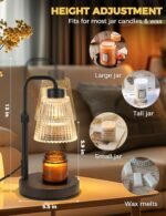 Candle Warmer Lamp with Cycle Timer, Birthday Gifts for Women Mom Her, House Warming Gifts New Home Room Decor, Wax Melt Warmer for Jar Candles with 2 Bulbs