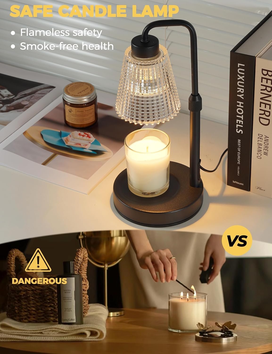 GODONLIF Candle Warmer Lamp with Cycle Timer, Birthday Gifts for Women Mom Her, House Warming Gifts New Home Room Decor, Wax Melt Warmer for Jar Candles with 2 Bulbs - Image 2