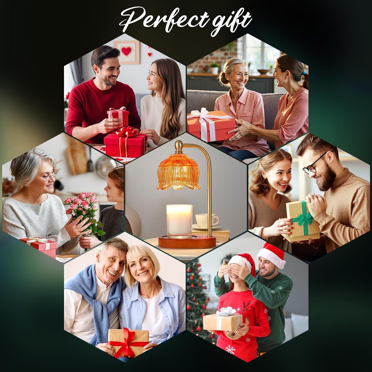 MEIXISUE Candle Warmer Lamp with Timer and Dimmer,Electric Amber Light Gifts for Women Melt Wax Warmer Lamp with 2 Bulbs for Candle Jars House Warming New Home Decor - Image 2