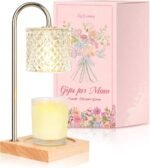 Candle Warmer Lamp, Candle Lamp Wax Warmer, Timer & Dimmer 7-Levels, Fits Cup Jar Candle, Top Melting, Crystal Heater Lamp for Scented Wax, Elegant Home Decor, Clear Glass
