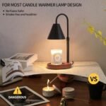 Black Candle Warmer Lamp with Timer and Dimmer,Mother's Day\/Birthday for Mom\/Wife,Electric Wax Melt Warmer,Home Decor,Scented Jar Lamp,Adjustable Height,with 2 Bulbs
