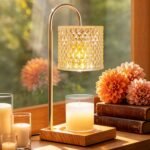Candle Warmer Lamp with Timer Dimmer, Birthday Gifts for Women Mom, House Warming Gifts, Elegant New Home Decor, Wax Warmer for Jar Candles, Heater Lamp for Scented Wax, Amber Glass