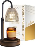 Dimmable Candle Warmer Lamp with Timer Adjustable Height, Mothers Day Gifts for Mom, Home Decor Birthday Housewarming Gifts for Women, Modern Electric Wax Melt Warmer for Scented Jar Candles, Clear