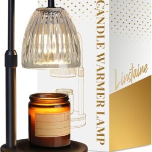 Dimmable Candle Warmer Lamp with Timer Adjustable Height, Mothers Day Gifts for Mom, Home Decor Birthday Housewarming Gifts for Women, Modern Electric Wax Melt Warmer for Scented Jar Candles, Clear