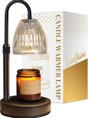 Candle Warmer Lamp with Timer Adjustable Height, Mothers Day Gifts for Mom, Home Decor Birthday Housewarming Gifts for Women, Modern Electric Wax Melt Warmer for Scented Jar Candles, Clear