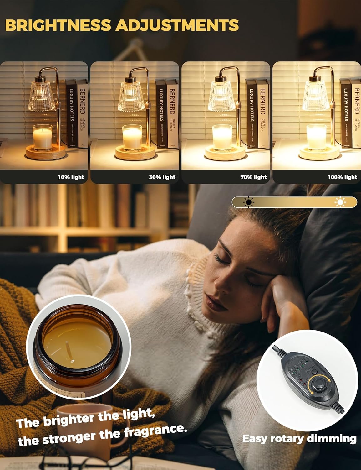 GODONLIF Candle Warmer Lamp with Cycle Timer, Birthday Gifts for Women Mom Her, House Warming Gifts New Home Room Decor, Wax Melt Warmer for Jar Candles with 2 Bulbs - Image 3