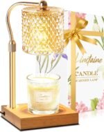Candle Warmer Lamp with Timer Dimmer Adjustable Height, Mothers Day Gifts for Mom, Birthday Gifts for Women, House Warming New Home Decor, Electric Wax Warmer for Jar Candles, Gold