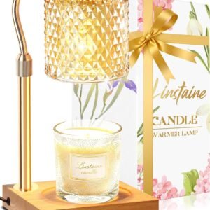 Linstaine Candle Warmer Lamp with Timer Dimmer Adjustable Height, Mothers Day Gifts for Mom, Birthday Gifts for Women, House Warming New Home Decor, Electric Wax Warmer for Jar Candles, Gold