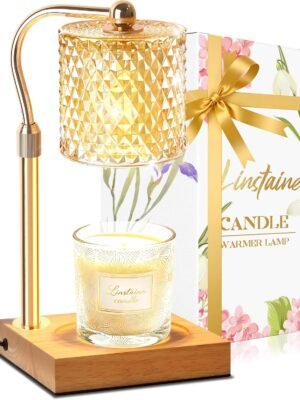 Candle Warmer Lamp with Timer Dimmer Adjustable Height, Mothers Day Gifts for Mom, Birthday Gifts for Women, House Warming New Home Decor, Electric Wax Warmer for Jar Candles, Gold