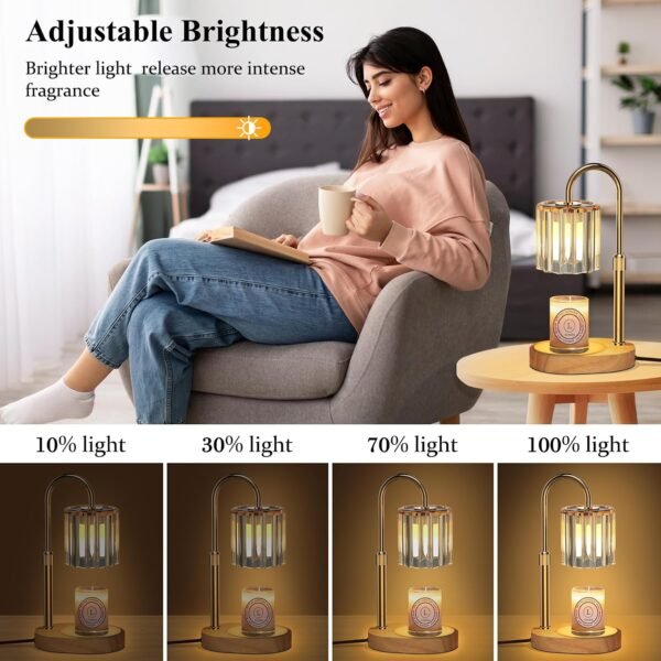 Candle Warmer Lamp, with RGB LED Lights,Timer and Dimmer, Adjustable Height, House Warming Gifts New Home Decor, Gifts for Women Mom, Wax Melt Warmer for Scented Jar Candles