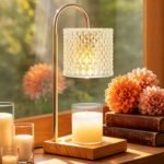 Candle Warmer Lamp, Candle Lamp Wax Warmer, Timer & Dimmer 7-Levels, Fits Cup Jar Candle, Top Melting, Crystal Heater Lamp for Scented Wax, Elegant Home Decor, Clear Glass