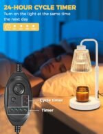 Candle Warmer Lamp with Timer Dimmable, Birthday Gifts for Women Mom, House Warming Gifts New Home Decor, Wax Melt Warmer for Jar Candles with 2 Bulbs