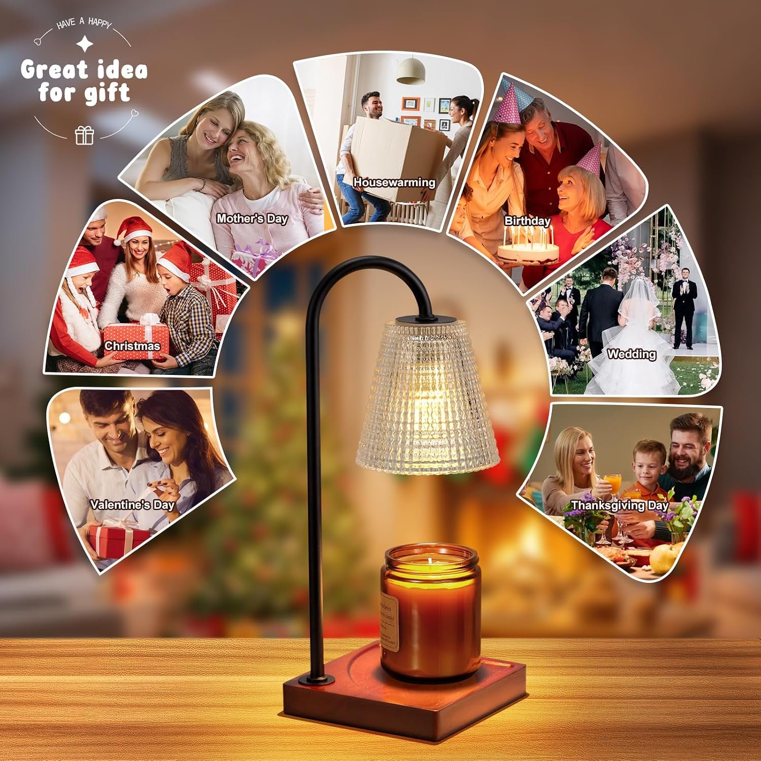 Hong-in Candle Warmer Lamp with Timer-Dimmable Black Candle Warmer,New Mom Gifts,House Warming Gifts New Home Bedroom Decor,Wax Warmer for Scented Wax Jar Candles - Image 6