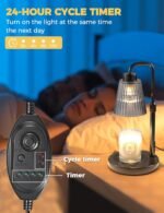 Candle Warmer Lamp with Timer Dimmable, Birthday Gifts for Women Mom, House Warming Gifts New Home Decor, Wax Melt Warmer for Jar Candles with 2 Bulbs, Black Marble Base