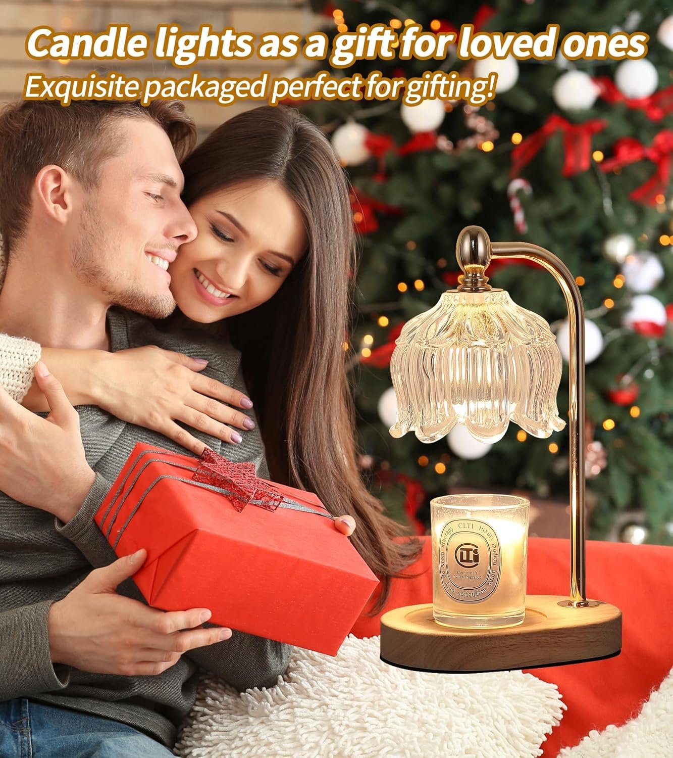 MEIXISUE Candle Warmer Lamp with Timer and Dimmer,Electric Gold Light Gifts for Women Melt Wax Warmer Lamp with 2 Bulbs for Candle Jars House Warming New Home Decor Bedroom - Image 2
