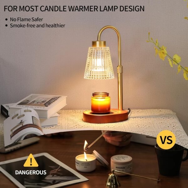 Candle Warmer Lamp WithTimer and Dimmer,Fragrance Electric Wax Melt Warmer with 2 Bulbs,Scented Jar Lamp,Mother's Day\/Birthday\/Christmas Gifts for Mom\/Wife,Home Decor,Adjustable Height