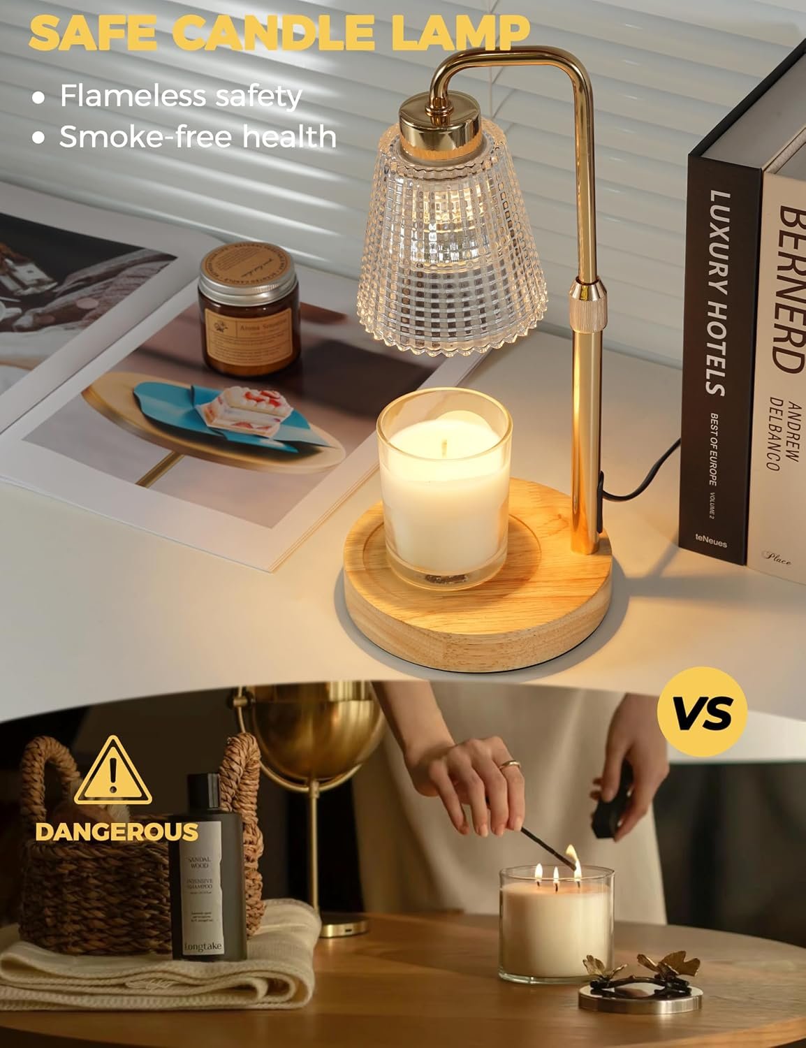 GODONLIF Candle Warmer Lamp with Cycle Timer, Birthday Gifts for Women Mom Her, House Warming Gifts New Home Room Decor, Wax Melt Warmer for Jar Candles with 2 Bulbs - Image 2