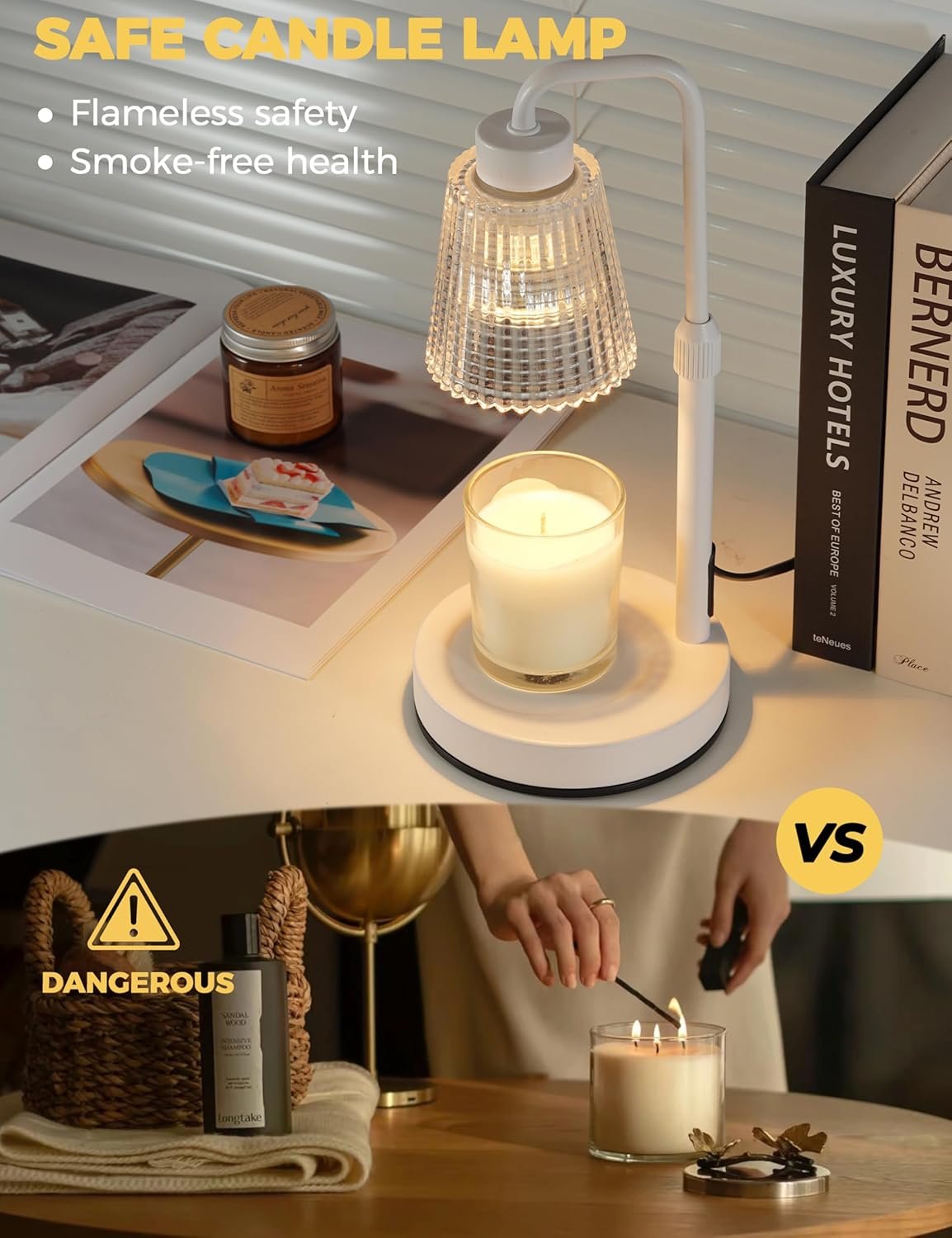 GODONLIF Candle Warmer Lamp with Timer Dimmable, Birthday Gifts for Women Mom, House Warming Gifts New Home Decor, Wax Melt Warmer for Jar Candles with 2 Bulbs - Image 2