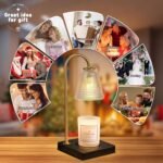 Hong-in Modern Gold Candle Warmer Lamp with Black Marble Base, Glass Shade Electric Candle Melter for Scented Candles, Stylish Home Kitchen Decor & Gift for Women