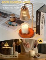 Gold Candle Warmer Lamp with Cycle Timer, Birthday Gifts for Women Mom Her, House Warming Gifts New Home Room Decor, Wax Melt Warmer for Jar Candles with 2 Bulbs