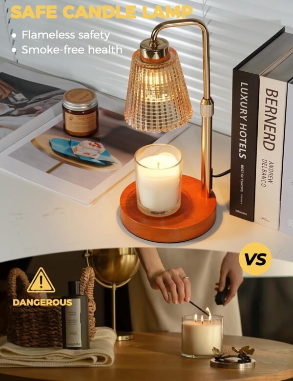 Gold Candle Warmer Lamp with Cycle Timer, Birthday Gifts for Women Mom Her, House Warming Gifts New Home Room Decor, Wax Melt Warmer for Jar Candles with 2 Bulbs