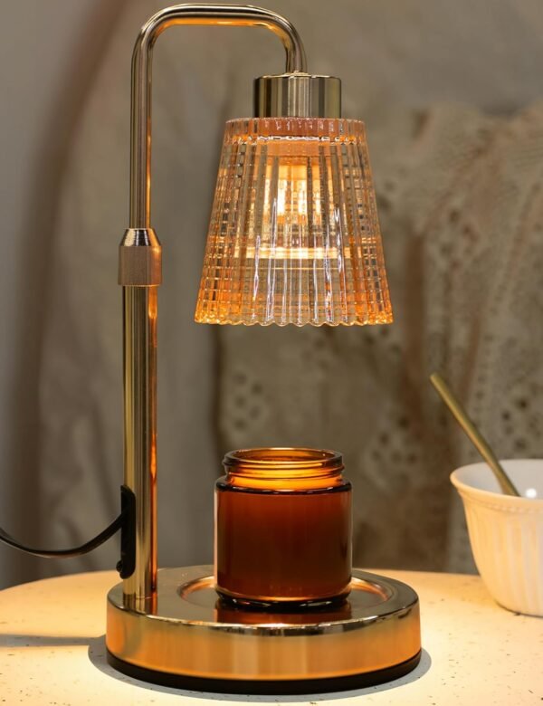 Gold Candle Warmer Lamp with Cycle Timer, Birthday Gifts for Women Mom Her, House Warming Gifts New Home Room Decor, Wax Melt Warmer for Jar Candles with 2 Bulbs